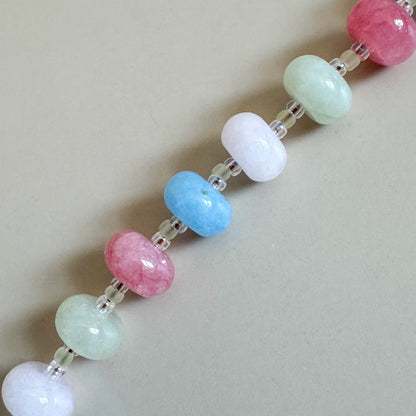28" Jade and Agate Lanyard | Sorbet